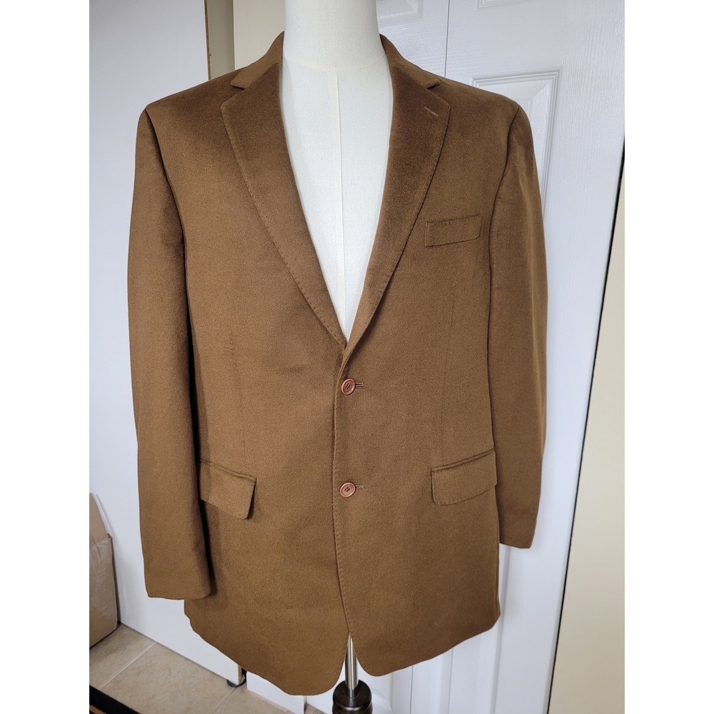 Michael Kors Mens Cognac Wool Silk Cashmere Sport Coat Double Vented Size 42L